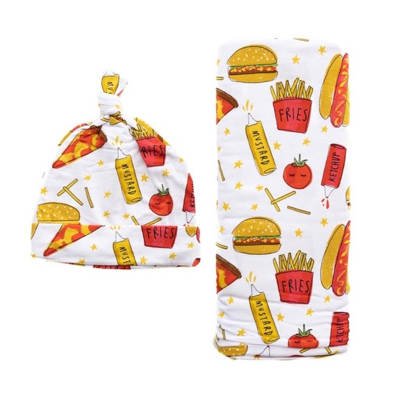 🍟🍔NIB LS Fast Foodies Swaddle Set🍔🍟 - Picture 2 of 3